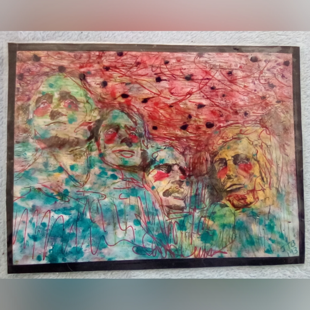 🎨Mount Rushmore Watercolor Painting Art🖼